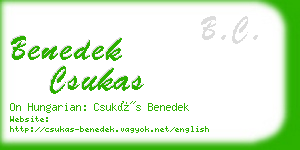 benedek csukas business card